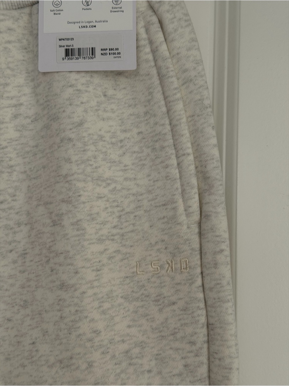 LSKD Go-To Wide Leg Track Pant in Silver Marl, Size Small - Picture 8 of 12